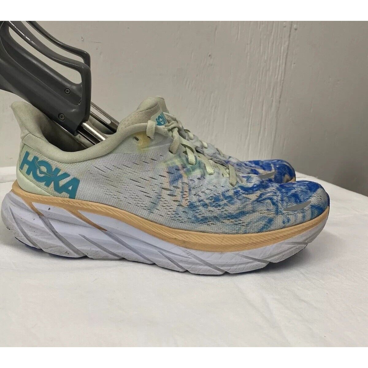 Hoka One Womens Clifton 8 Together 1119394 Tgt White Running Shoes Sz 8b